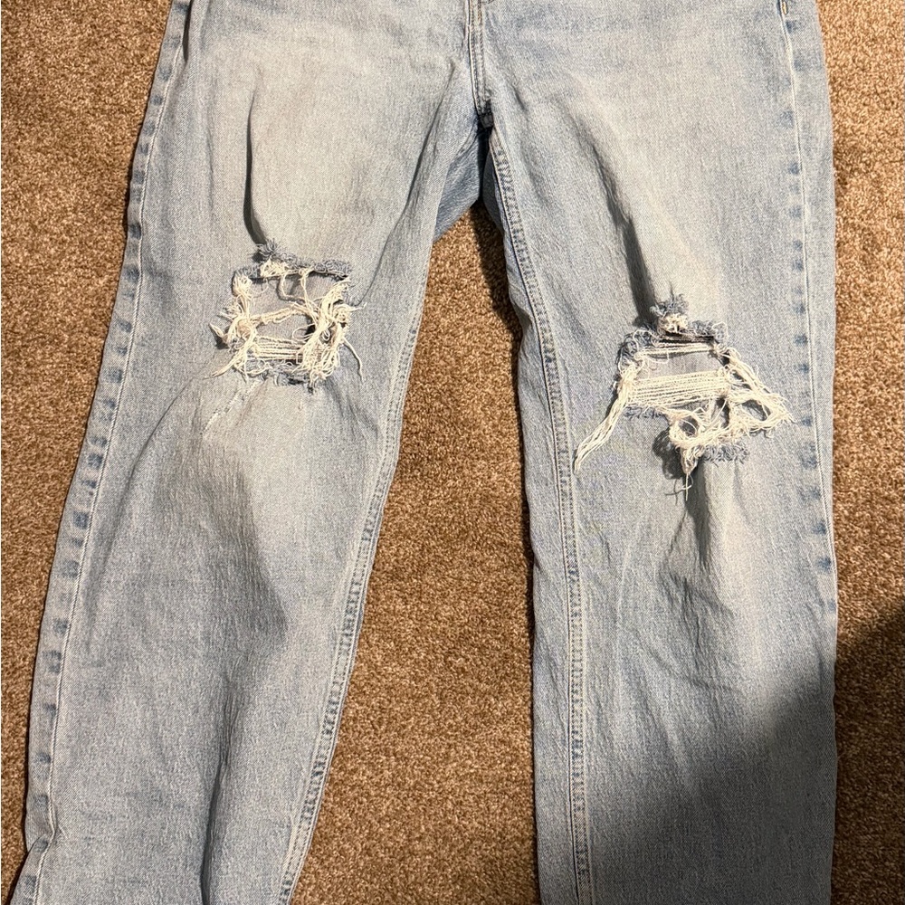 Old Navy Light Blue Distressed Boyfriend Jeans size 14